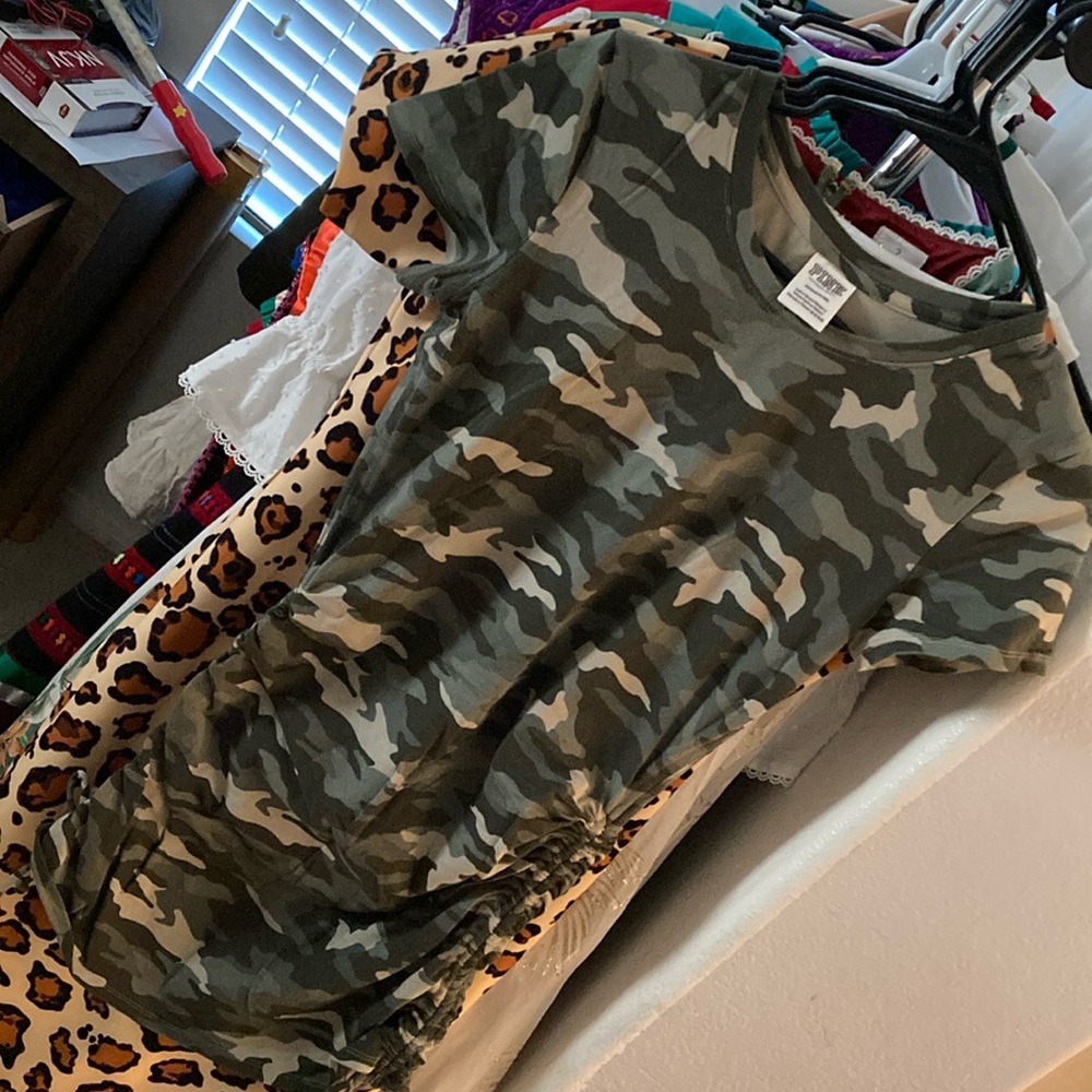 Pink jersey camo dress